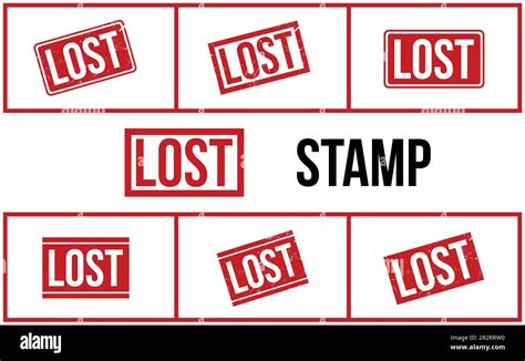 Lost Rubber Stamp Set Vector Stock Vector Image And Art Alamy