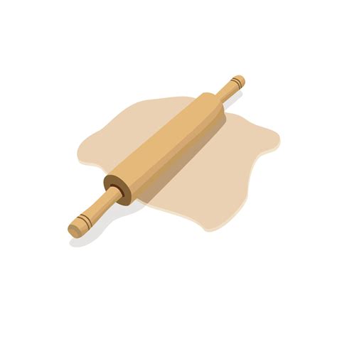 Rolling Pin Vector Illustration A Tool For Grind Flour To Make Cake