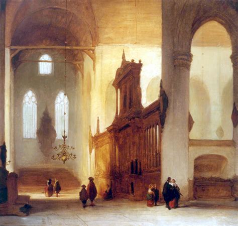 Johannes Bosboom The Interior Of The Nieuwe Kerk Delft Painting