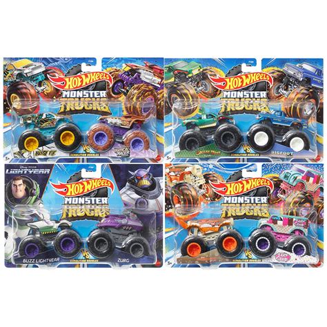 Hot Wheels Monster Trucks Demolition Doubles 1 64 Scale 2023 Mix 2 2 Pack Case Of 8