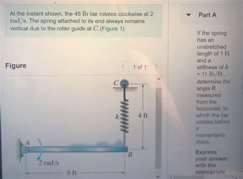 Solved At The Instant Shown The Lb Bar Rotates Clockwise Chegg