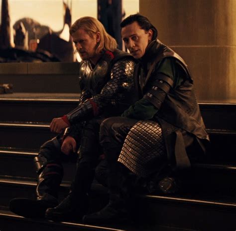 Chris Hemsworth as Thor and Tom Hiddleston as Loki from Thor 1. via ...