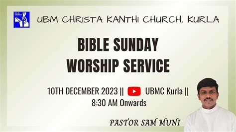 U B M Christa Kanthi Church Kurla Th December Bible