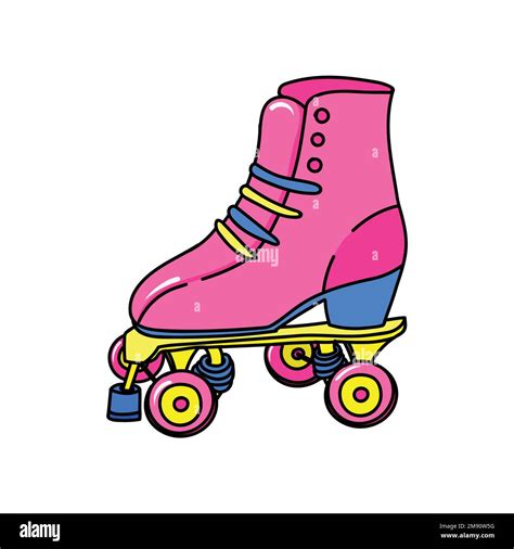 Comic Boot With Roller Skate Stock Vector Image Art Alamy