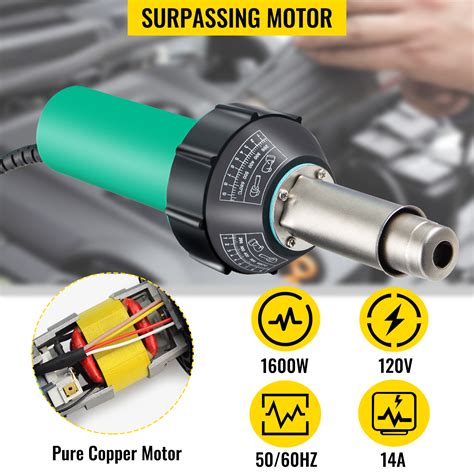 Vevor Roofing Welder Pcs Pvc Welding Gun W Hot Air Plastic Welder V Pvc Heat Gun