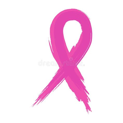 Symbolic Ribbon In Grunge Style Cancer Ribbon Awareness Ribbon Stock