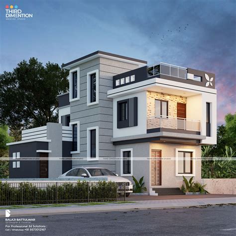 Modern Elevation Design | Third Dimention Studio | +919373012167 | ArchUp