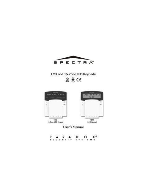 Paradox Spectra User Manual Pdf Security Alarm Computing And