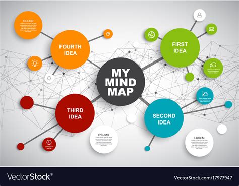 Abstract Mind Map Infographic Template Royalty Free Vector