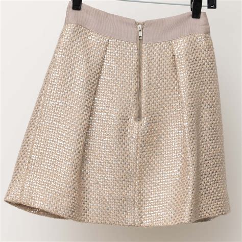 Milly Metallic Mini Tweed Skirt Gem