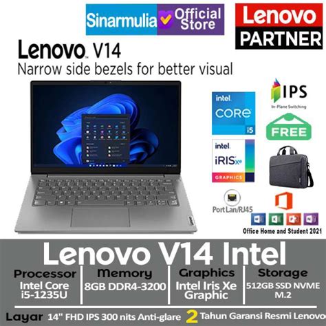 Promo Lenovo V14 G3 I5 1235u 512gb Ssd 8gb Ips Win11ohs 8gb Diskon