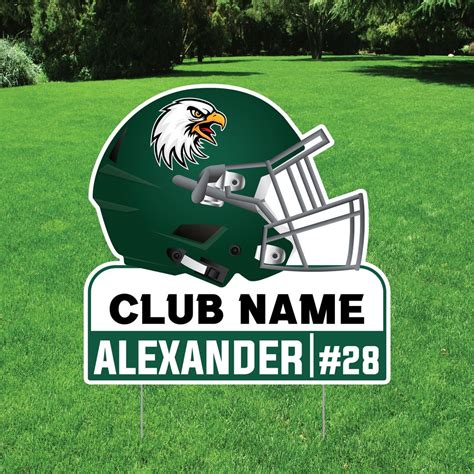 Personalized Football Helmet Yard Sign 24 X 24 Custom Name Number