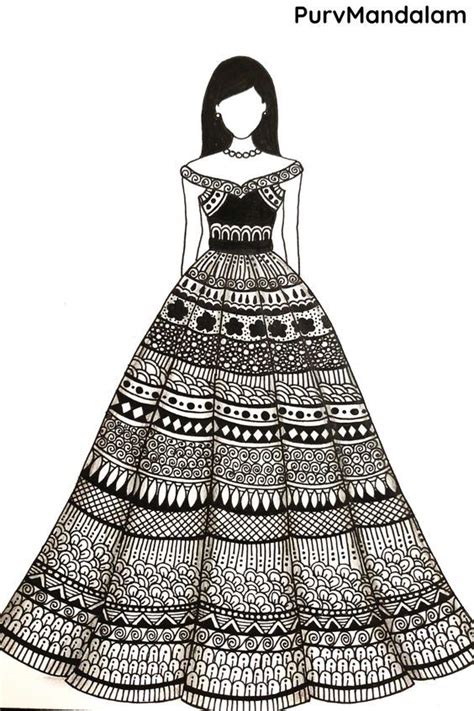 Learn To Draw This Beautiful Zentangle Patterns Dress Mandala Art