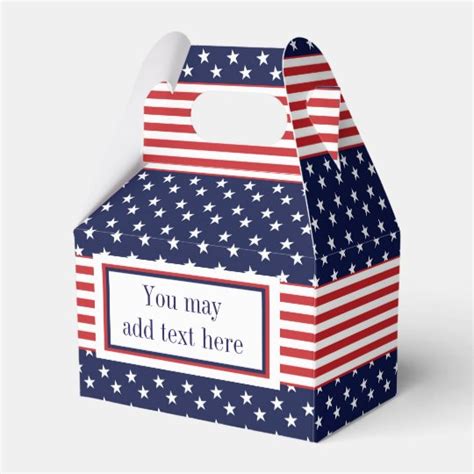 Red White Blue Stars And Stripes Party Favor Boxes