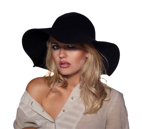 Portrait Of A Beautiful Blonde In Retro Style Stock Image Image Of