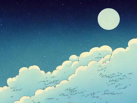 Free Vectors | anime style night sky and clouds