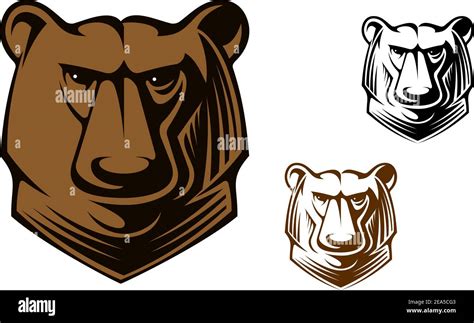 Brown kodiak bear head for sports team mascot or tattoo design Stock ...