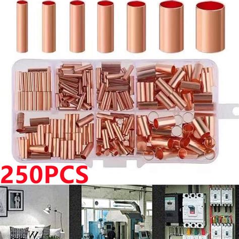 Complete 250pcs Copper Tube Terminal Kit For Battery Welding Cable Lug