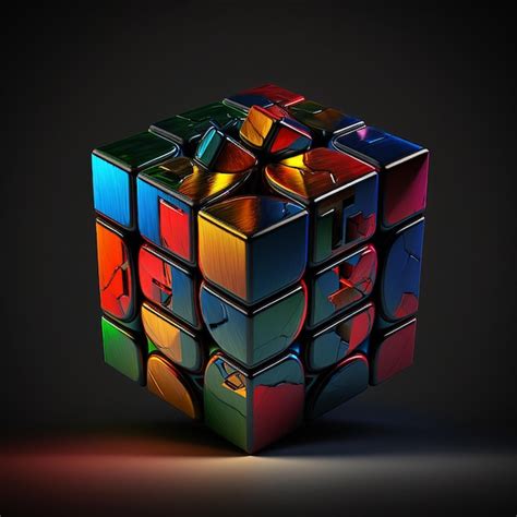 Premium Ai Image Rubiks Cube 3d On A Black Background Ai Generated