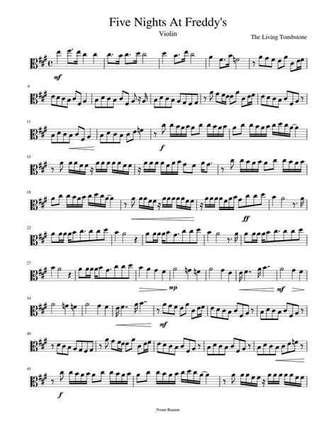 Five Nights At Freddys For The Viola Sheet Music For Violin Solo