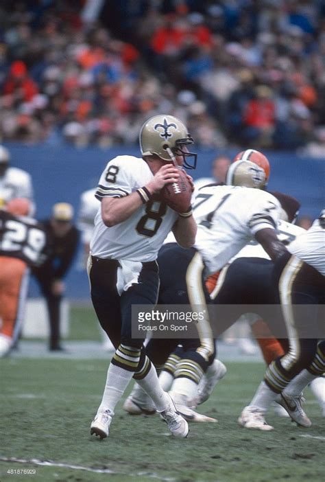 Quarterback Archie Manning Of The New Orleans Saints Drops Back To