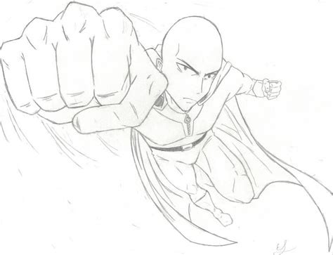 One Punch Man Line Art By Emerald Scarab On Deviantart