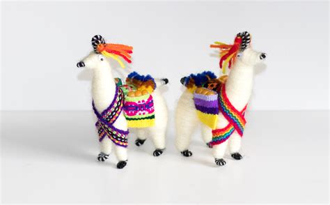 Knitted Llama Peruvian Ornament Ethnic Decoration 35 In Tall