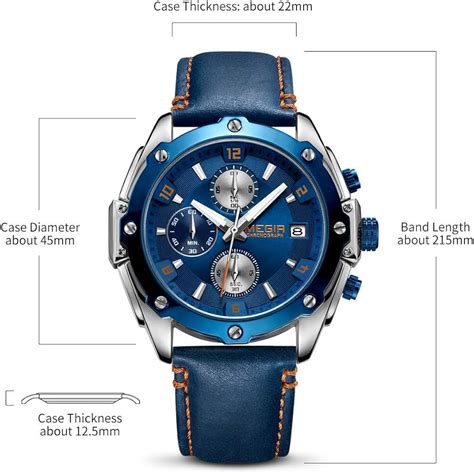 Amazon Megir Men Business Analogue Quartz Watch With Fashion Blue