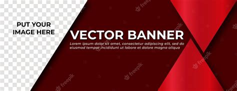 Premium Vector | Red vector banner with abstract shapes design template