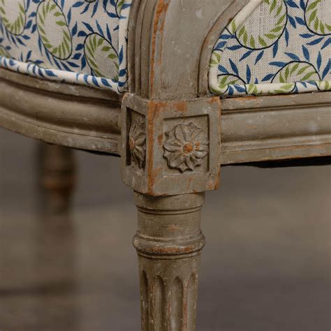 Th C French Pair Of Louis Xvi Berg Re Chairs In Original Paint For