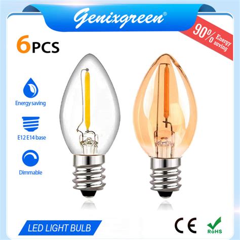 6 Packs E12 E14 Led Edison Bulb Led Dimmable Candelabra Filament Bulb C7 0 5w 220v 90 Energy