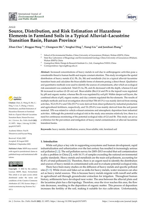 PDF Source Distribution And Risk Estimation Of Hazardous Elements