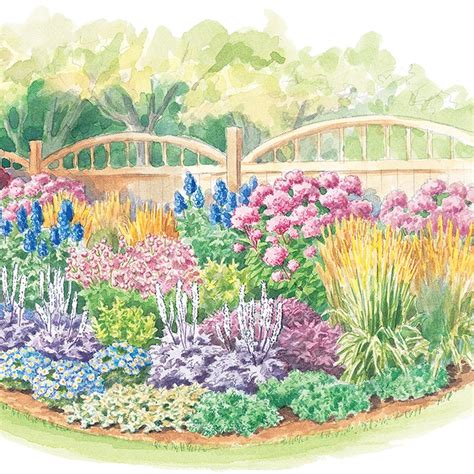 Three Season Border Garden Plan Perennial Garden Plans Flower Garden