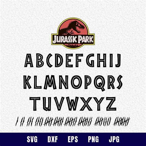 Jurassic Park Font Art Inspiration Jurassic Park Dinosaur Font Free Printable Jurassic Park