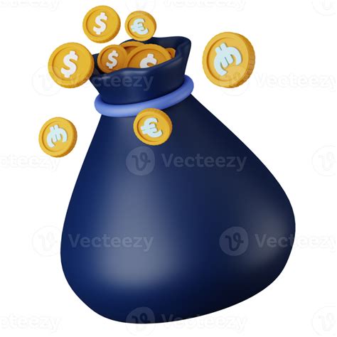 3d Illustration Money Bag Object 22603404 Png