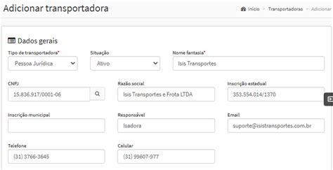 Como cadastrar transportadoras GestãoClick