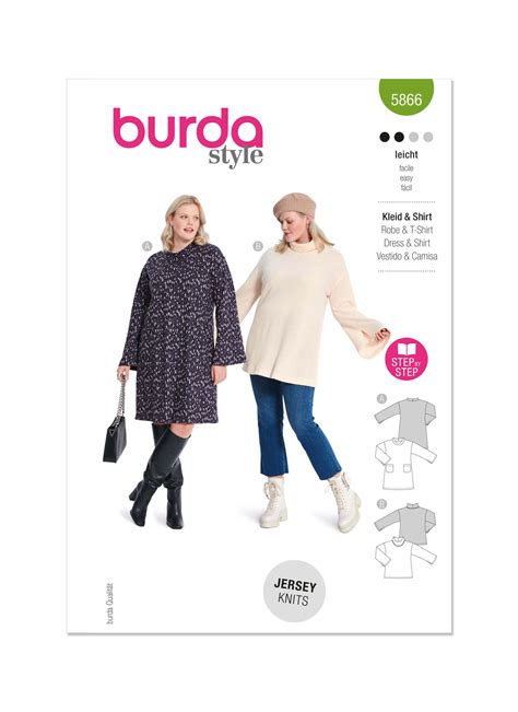 Burda Style Sewing Pattern B5866 Misses Dress Top Sewdirect