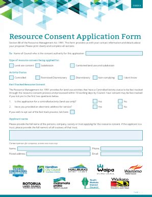 Fillable Online Form 9 Resource Consent Application Co Lab Fax Email