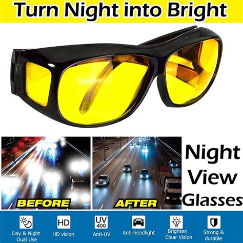 New 1pc Night Vision Sunglasses Anti Glare Yellow Tinted Driving Glasses Pilot ☆whywellvipmall