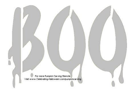 Boo Stencil Free Pumpkin Carving Stencil Pattern Celebrating Halloween