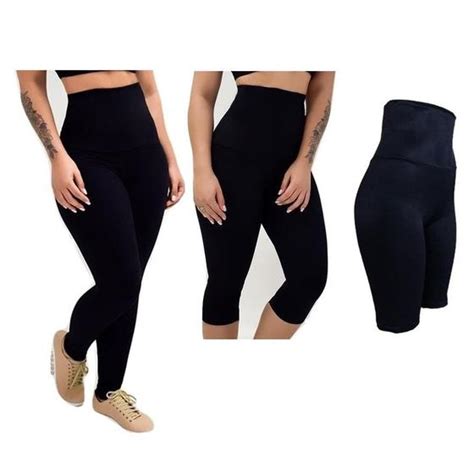 Kit Cal A Legging Cors Rio Bermuda C S Alto Modelador Suplex