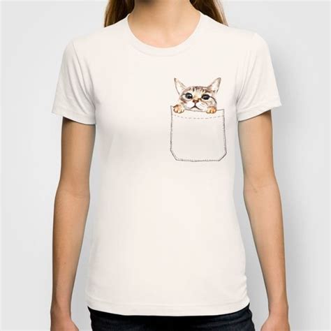 Pocket Cat T Shirt By Anna Shell Pocket Cat Shirts Cat Tshirt