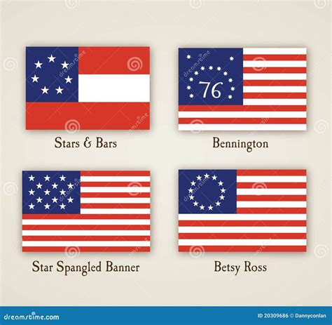 Early American Flags Vector Illustration 20309686