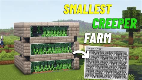 New Minecraft Smallest Creeper Farm Tutorial 1 21 Youtube