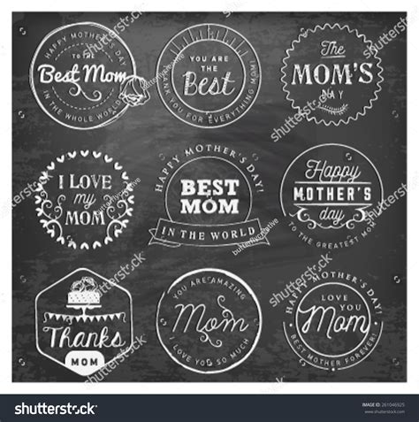 Mothers Day Badges Labels Vintage Style Stock Vector Royalty Free