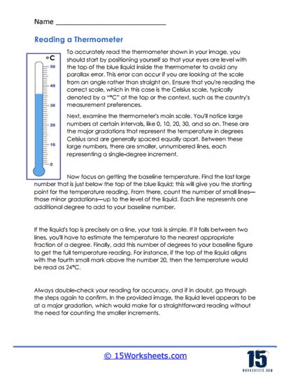 Reading Thermometers Worksheets 15 Worksheets