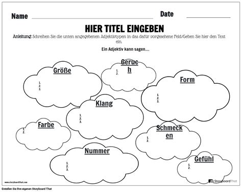 Druckbares Adjektiv Arbeitsblatt Storyboard Por De Examples