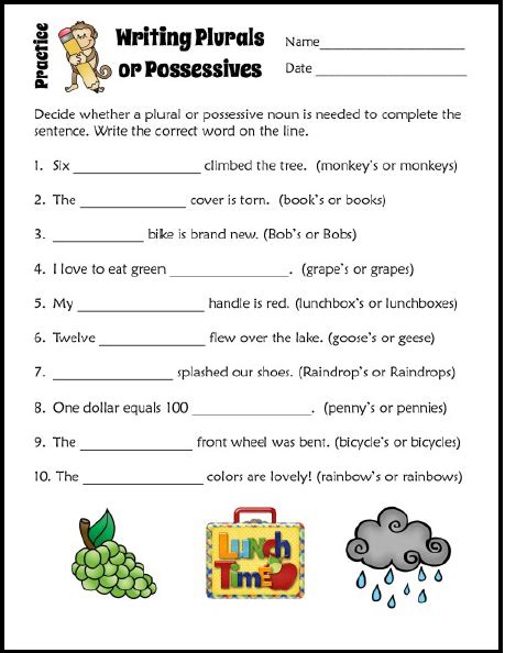 Possessive Plural Nouns Worksheet