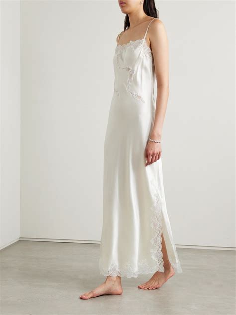 Carine Gilson Lace Trimmed Silk Satin Nightdress In 2024 Night Dress