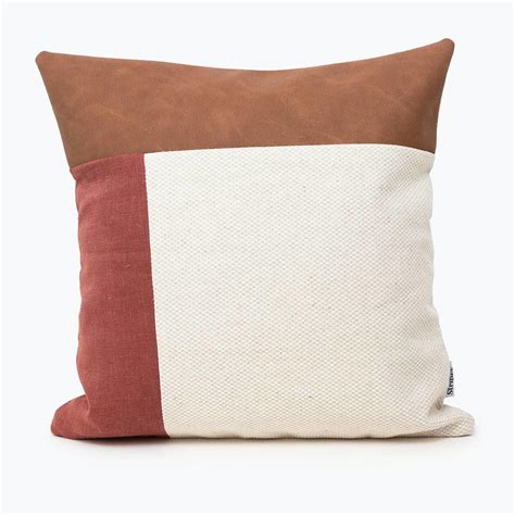 Faux Leather Cushion Cover Ethical And Vegan Geometric Cushions Uk